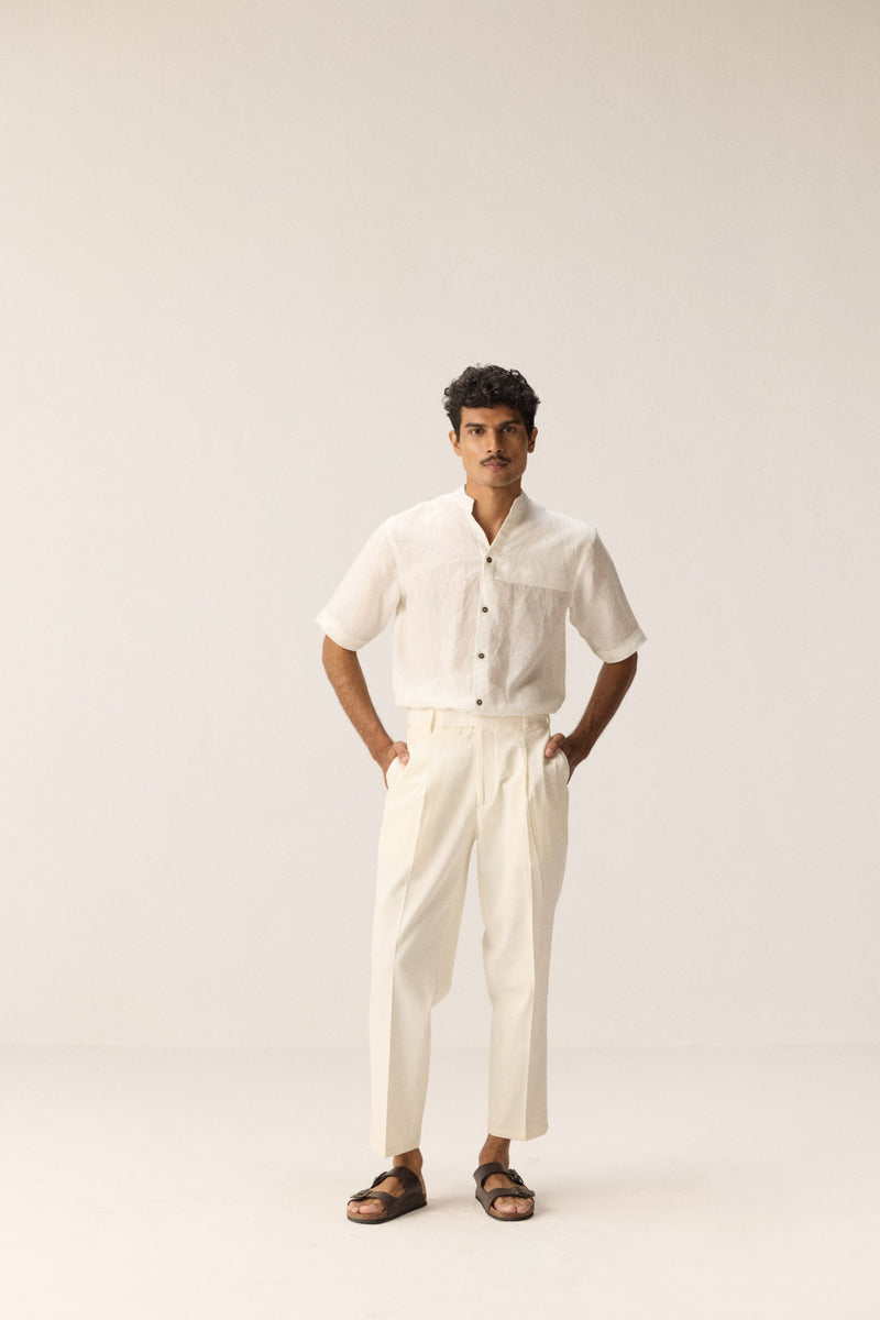 Frost Walk Trousers cotton by Khara Kapas Men in white for men in Singapore