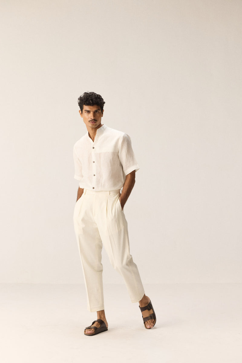 Frost Walk Trousers cotton by Khara Kapas Men in white for men in Singapore