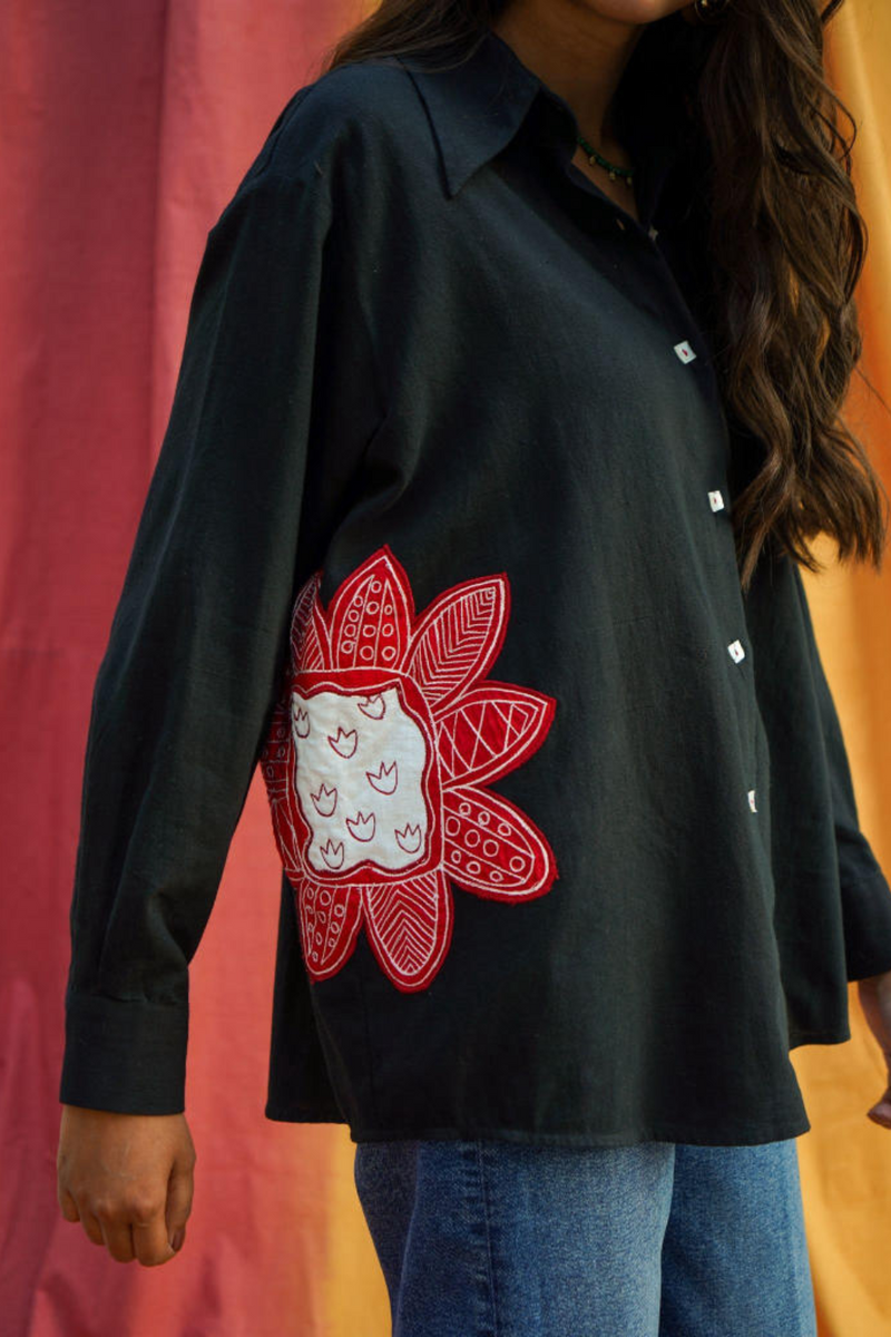 Kokum shirt cotton by JodiLife in black for women in Singapore