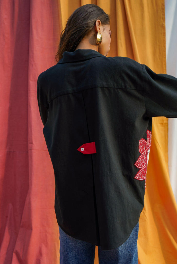 Kokum shirt cotton by JodiLife in black for women in Singapore