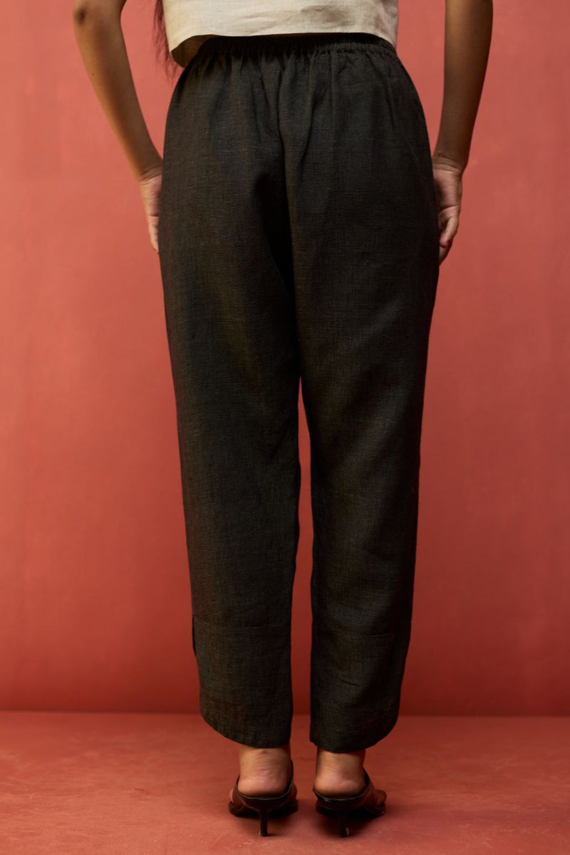 Etsu Yoke Linen Kurta Set - Grey by Manan for in Singapore