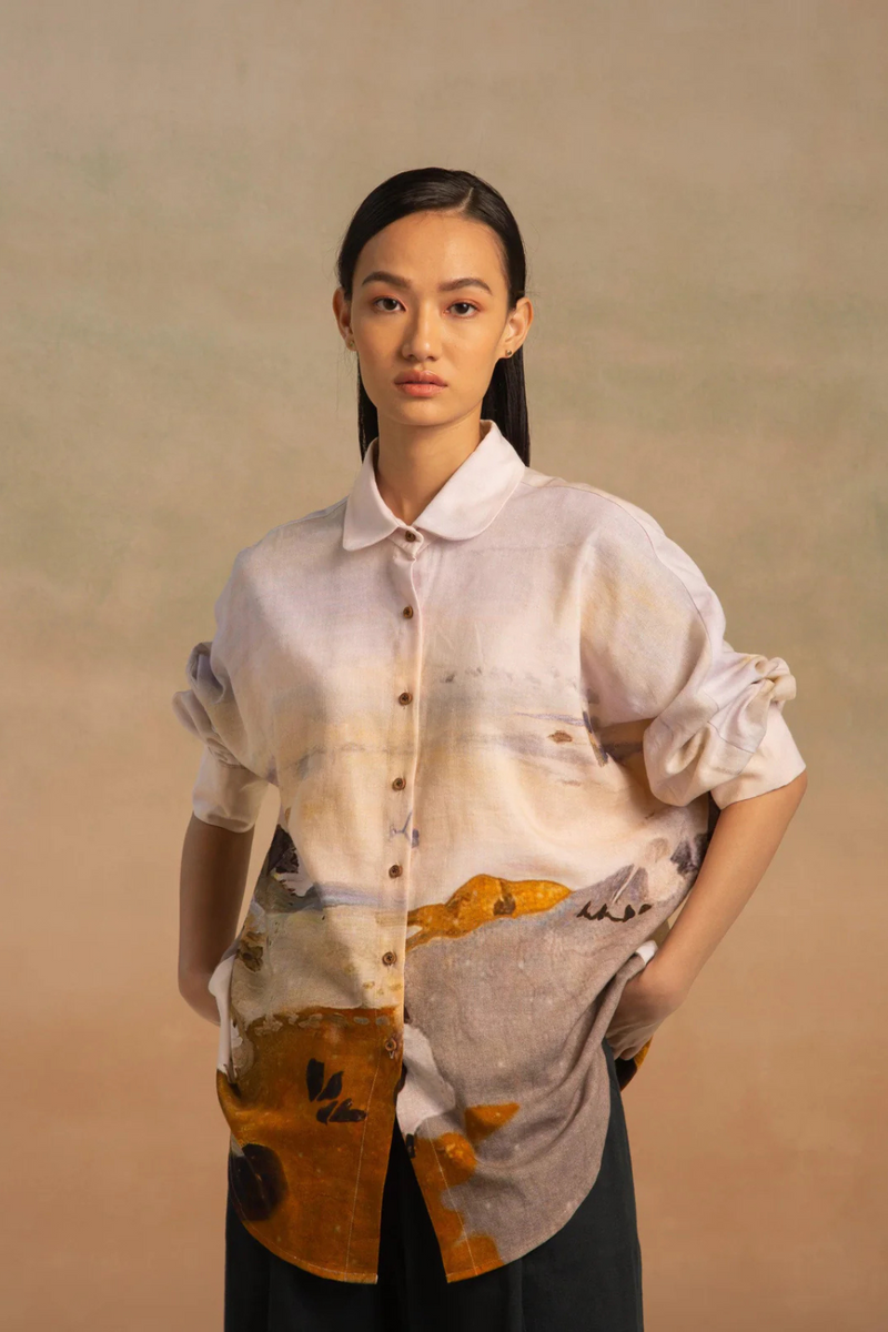 Kiera Shirt - Meadow Print cotton Top & Tunics,Shirt by CORD for women in Singapore