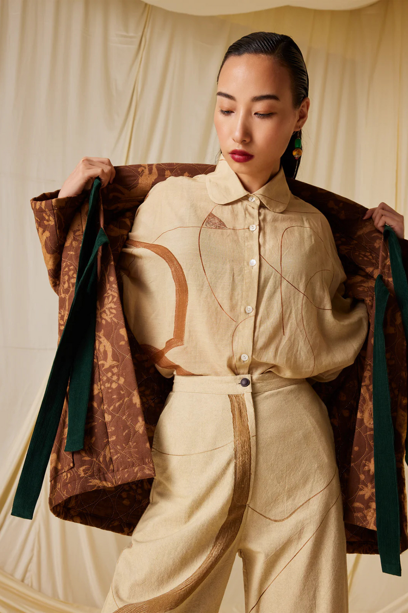 Kiera Shirt - Trail Print cotton Top & Tunics,Shirt by CORD for women in Singapore