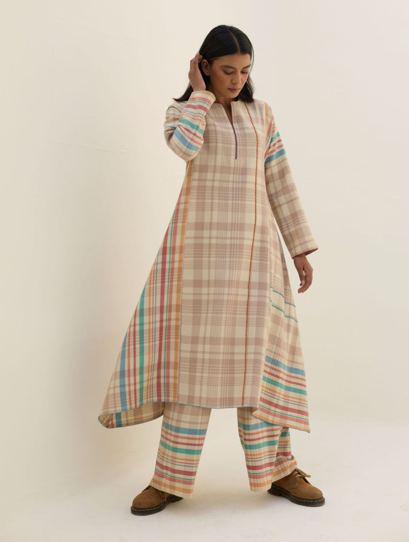Daphne Merino Wool Kurta - Beige by Manan in beige color for women in Singapore