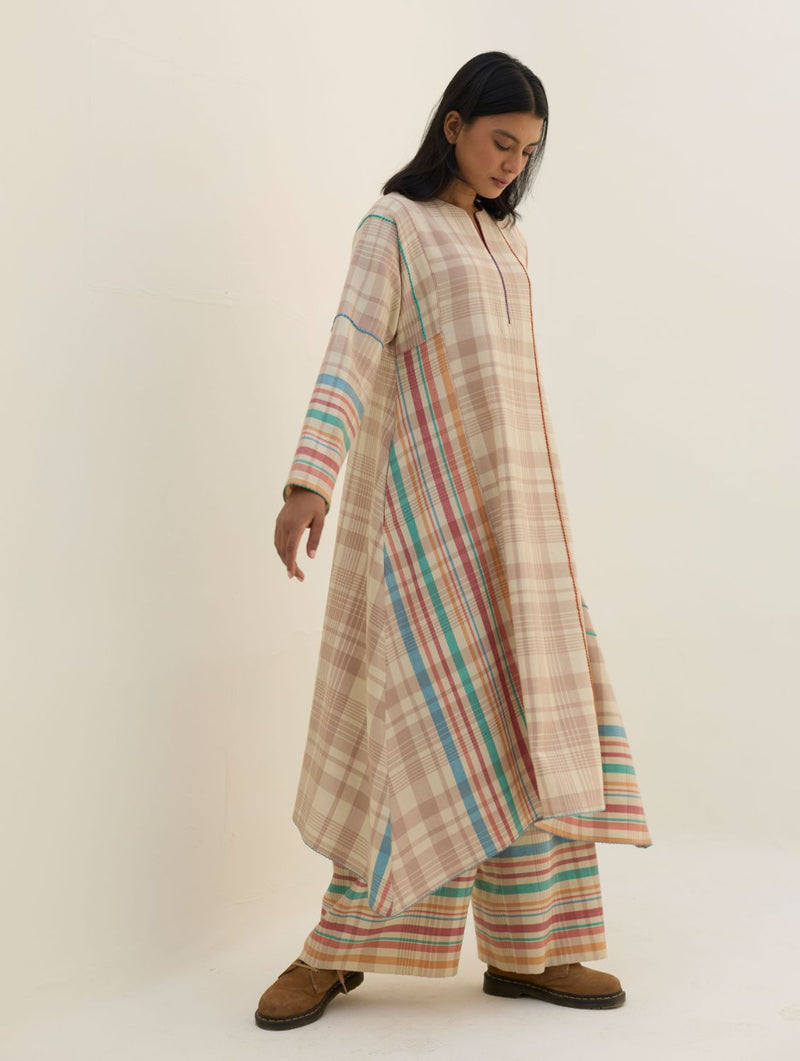 Daphne Merino Wool Kurta - Beige by Manan in beige color for women in Singapore