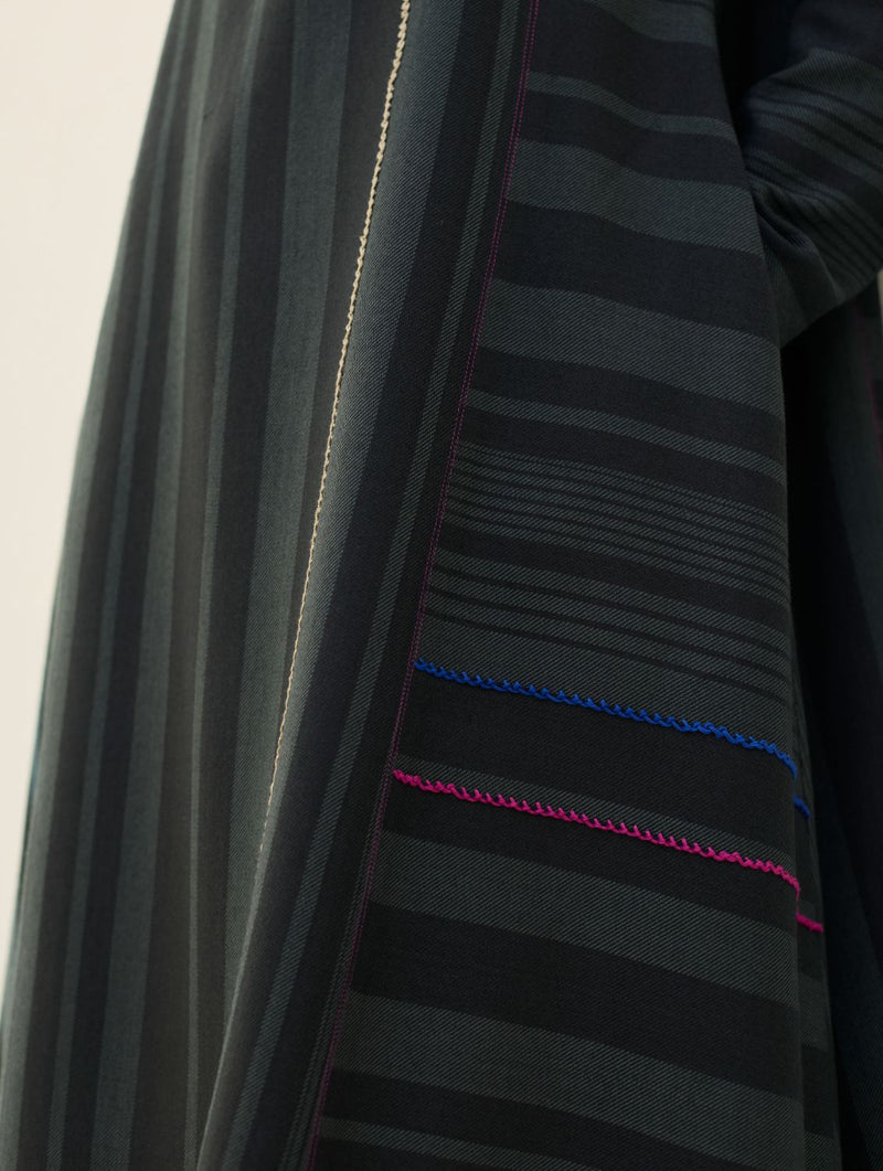 Daphne Merino Wool Kurta - Charcoal by Manan in charcoal color for women in Singapore
