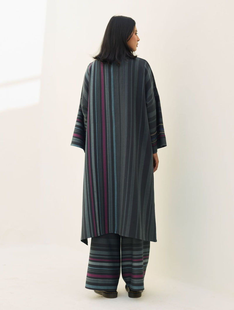Anette Pheran Merino Wool Kurta Set - Charcoal by Manan in charcoal color for women in Singapore