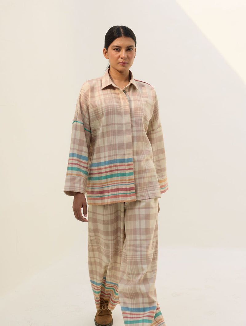 Ellen Dolman Sleeve Co-ord Set - Beige by Manan in beige color for women in Singapore