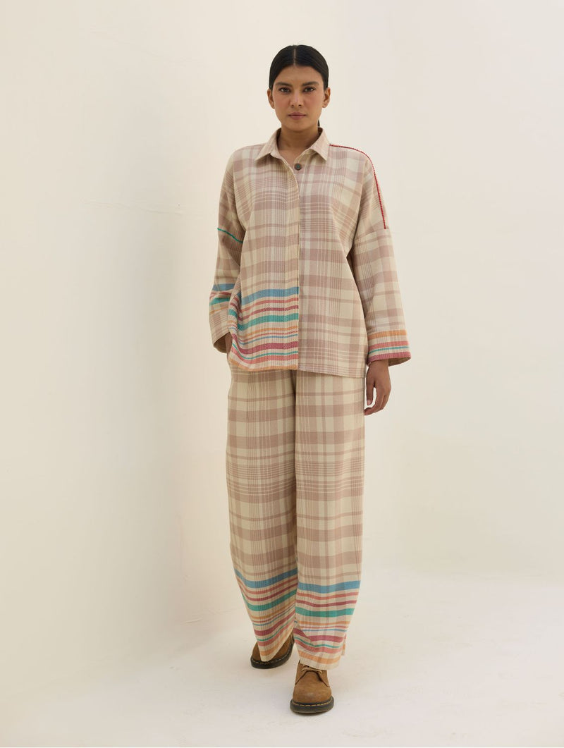 Ellen Dolman Sleeve Co-ord Set - Beige by Manan in beige color for women in Singapore