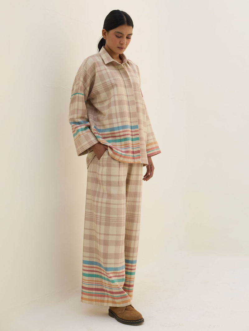 Ellen Dolman Sleeve Co-ord Set - Beige by Manan in beige color for women in Singapore