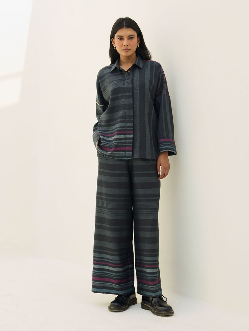 Ellen Dolman Sleeve Co-ord Set - Charcoal by Manan in charcoal color for women in Singapore