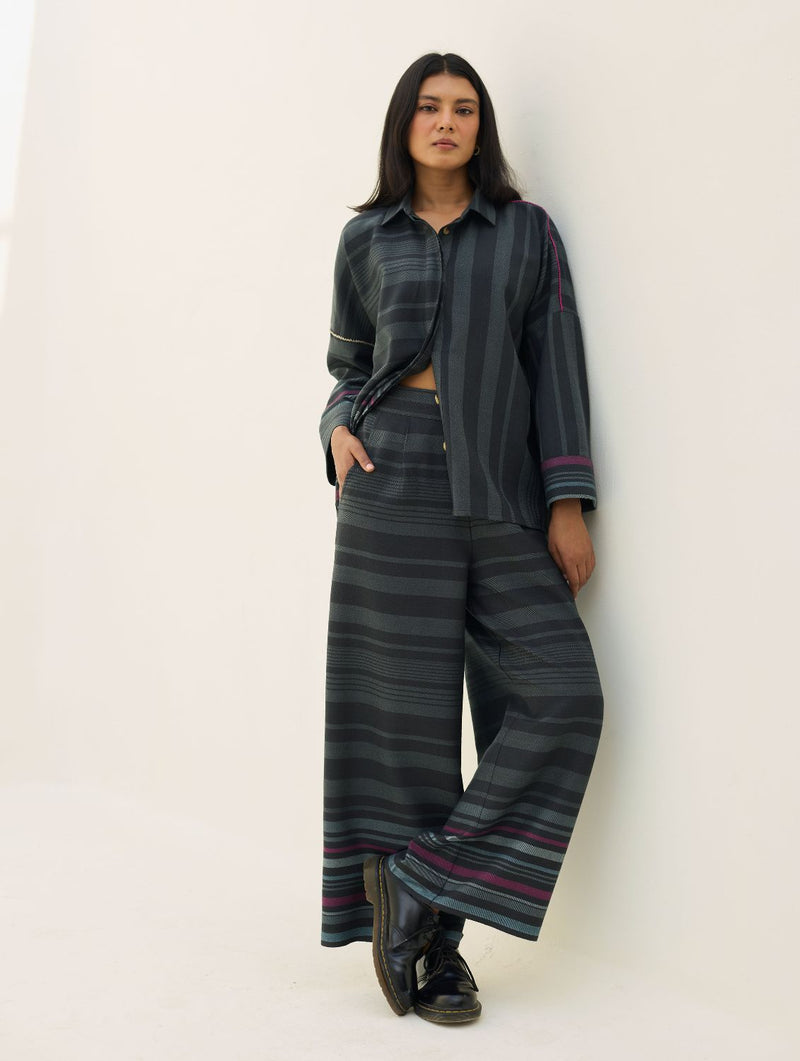 Ellen Dolman Sleeve Shirt - Charcoal by Manan in charcoal color for women in Singapore
