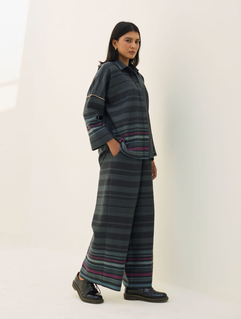 Ellen Dolman Sleeve Co-ord Set - Charcoal by Manan in charcoal color for women in Singapore