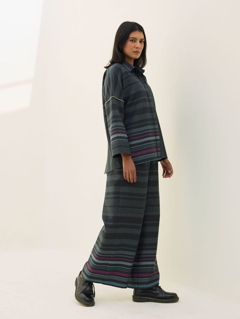Ellen Dolman Sleeve Co-ord Set - Charcoal by Manan in charcoal color for women in Singapore