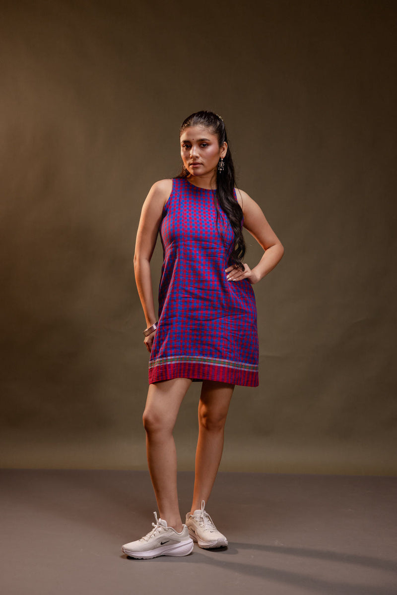 Willow Dress gamcha dress by 145 East in red, purple for women in Singapore