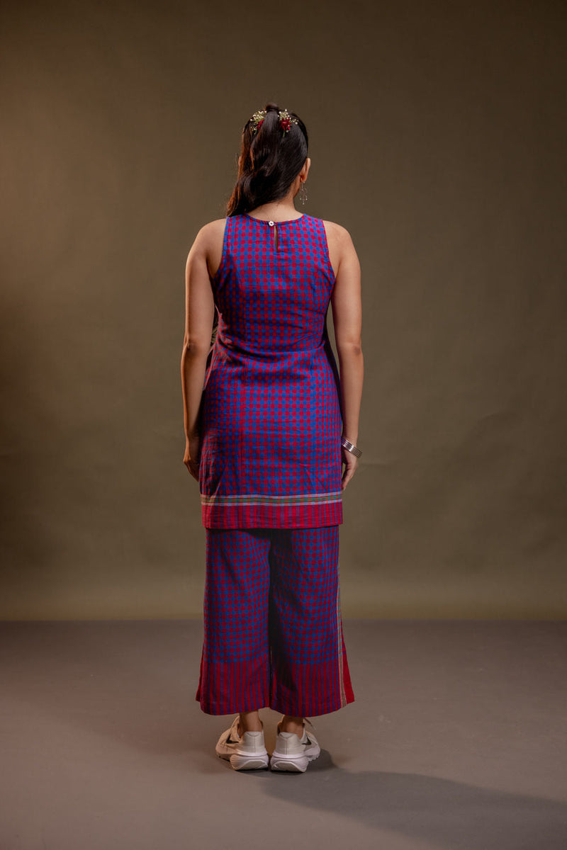 Willow Dress + Palazzo (Set) gamcha co-ord set by 145 East in red, purple for women in Singapore