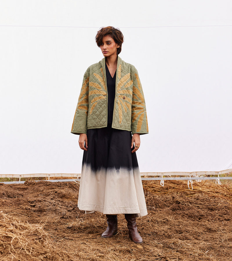 Lawn jacket cotton by Khara Kapas in green for women in Singapore