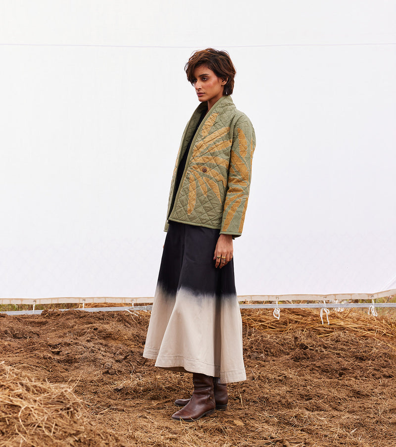 Lawn jacket cotton by Khara Kapas in green for women in Singapore