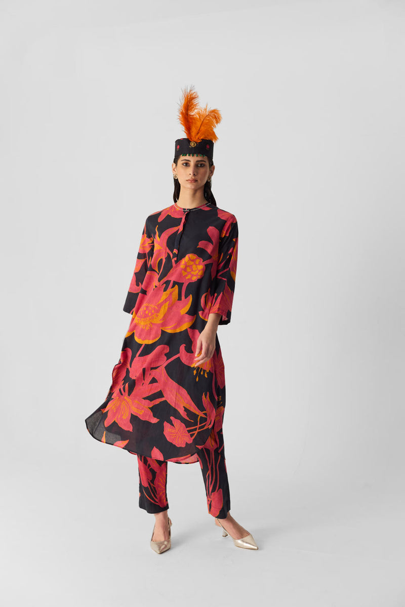 LIAN COTTON KURTA SET cotton by Yam in multi color for women in Singapore