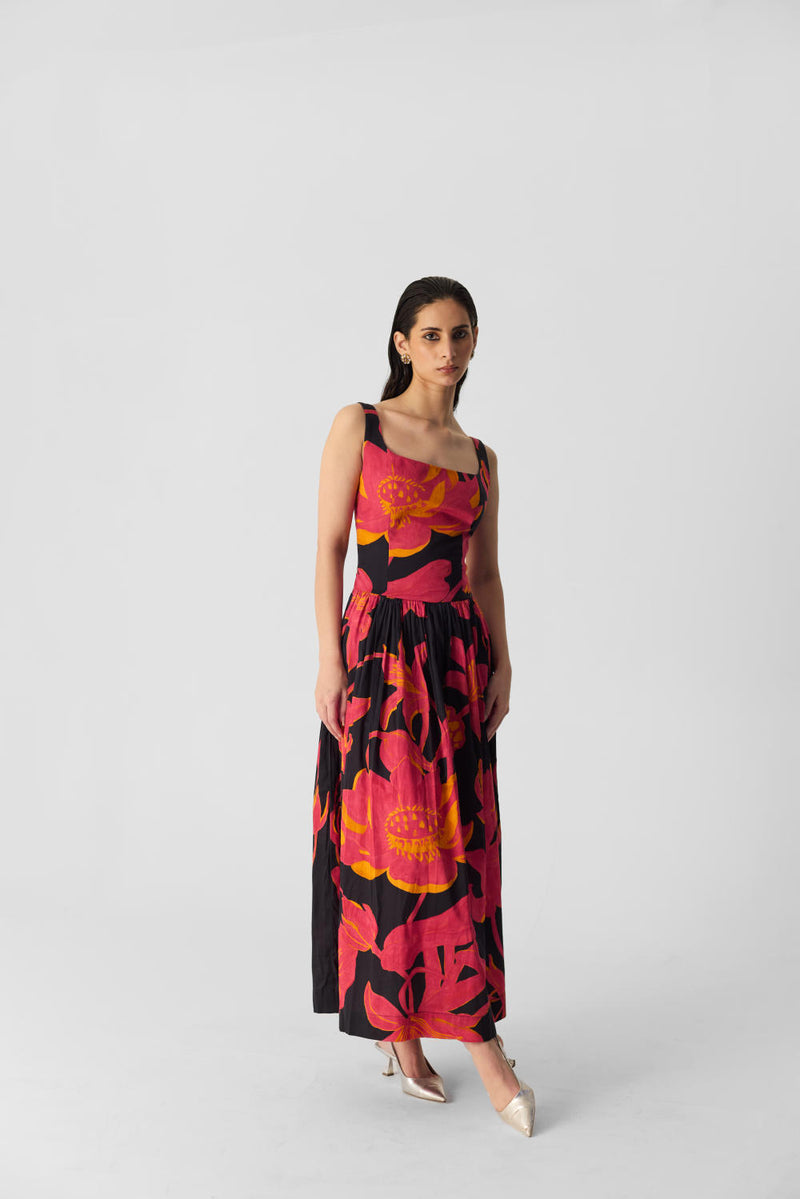 LIAN DRESS satin by Yam in multi color for women in Singapore