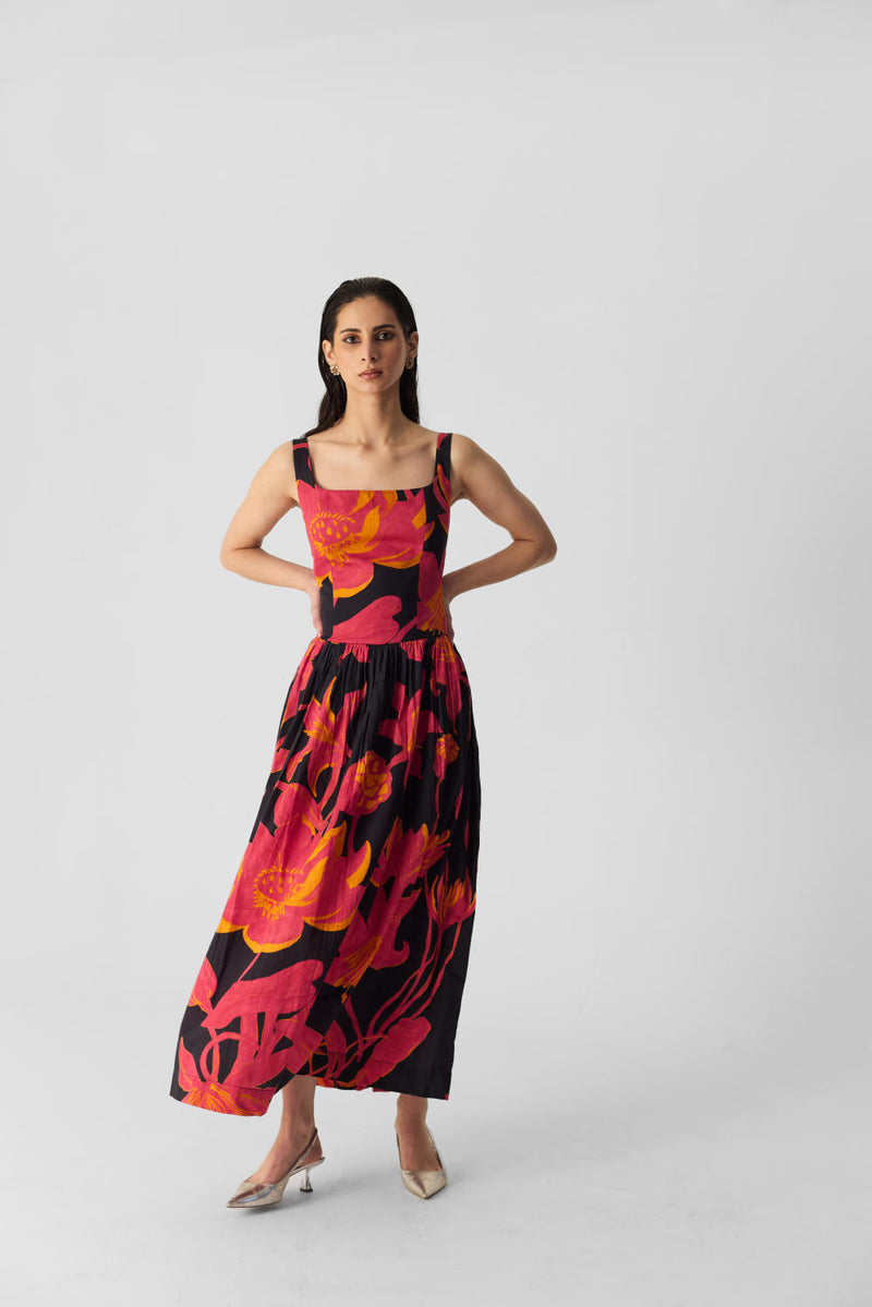 LIAN DRESS satin by Yam in multi color for women in Singapore
