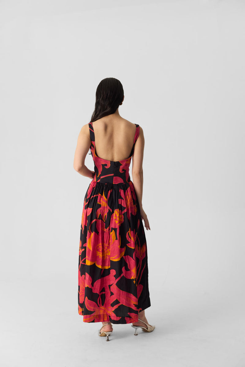 LIAN DRESS satin by Yam in multi color for women in Singapore