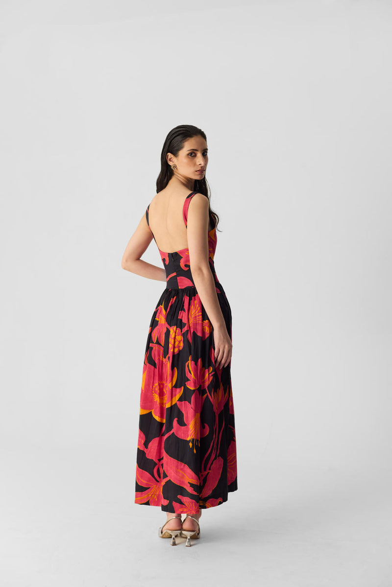 LIAN DRESS satin by Yam in multi color for women in Singapore