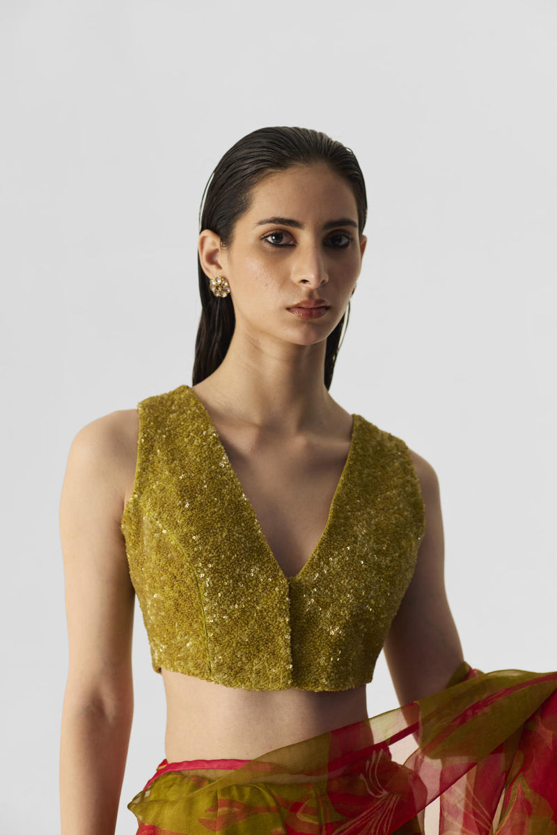 LIAN LIME EMBROIDERED BLOUSE by Yam for women in Singapore