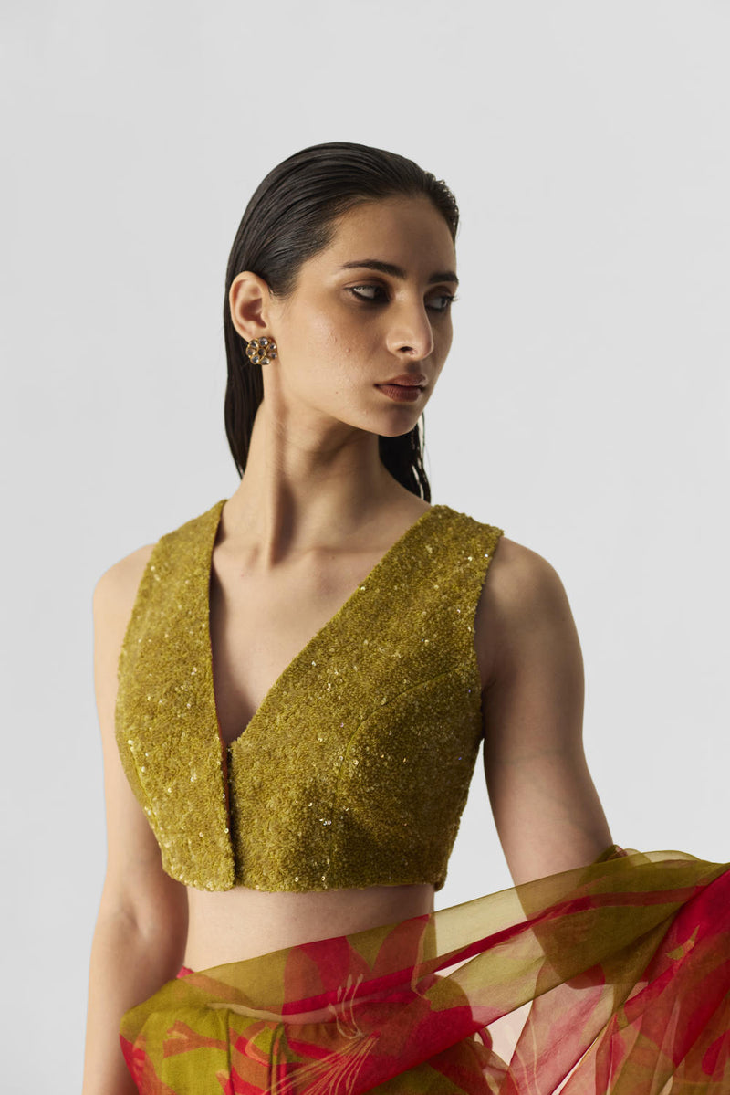 LIAN LIME EMBROIDERED BLOUSE by Yam for women in Singapore