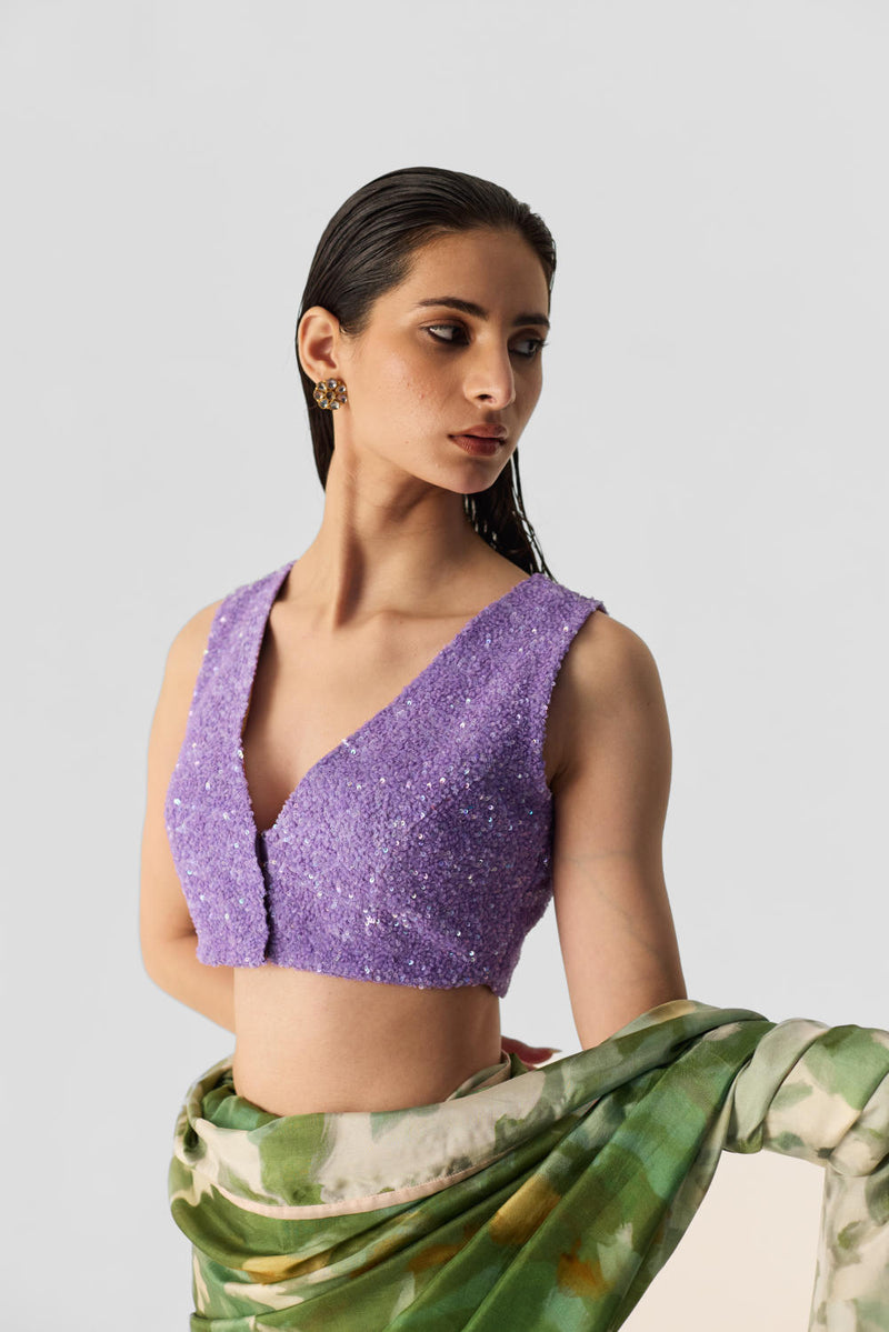 LILAC EMBROIDERED BLOUSE by Yam for women in Singapore