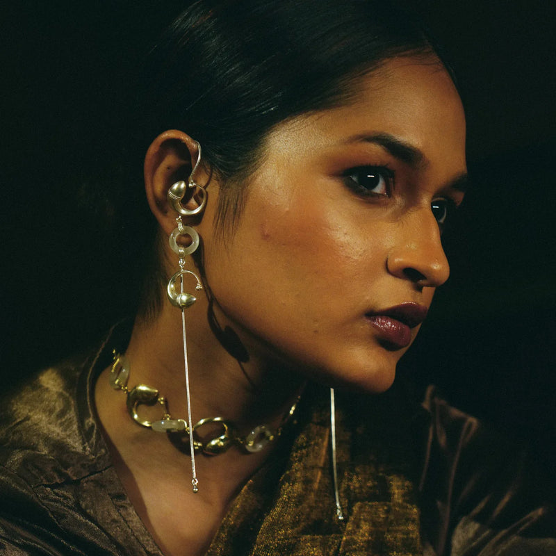 Rasä Fish Earrings brass earring by Surmeyi for women in Singapore