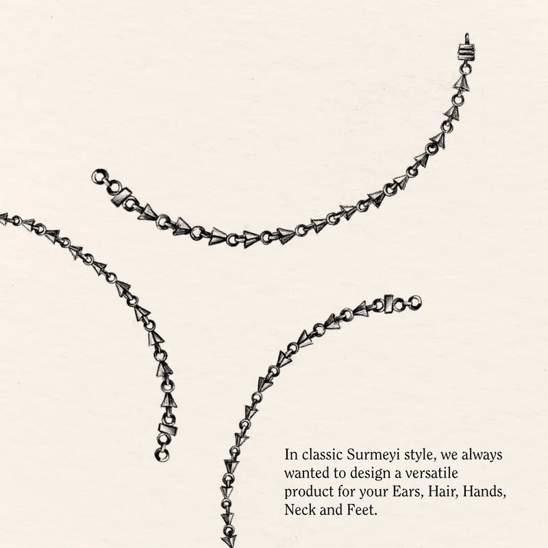 5-in-1 Love String and Studs brass neckpiece by Surmeyi for women in Singapore