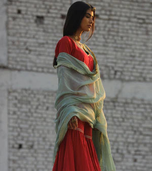 Khwaab sharara set cotton Kurta/Kurta Sets by Khara Kapas for women in Singapore