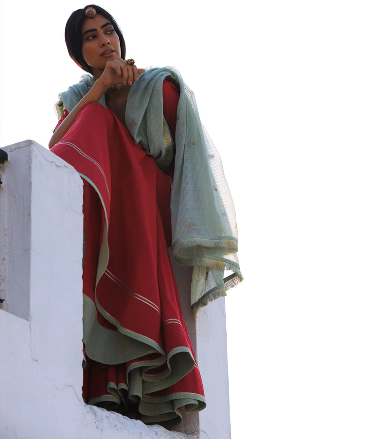 Khwaab sharara set cotton Kurta/Kurta Sets by Khara Kapas for women in Singapore