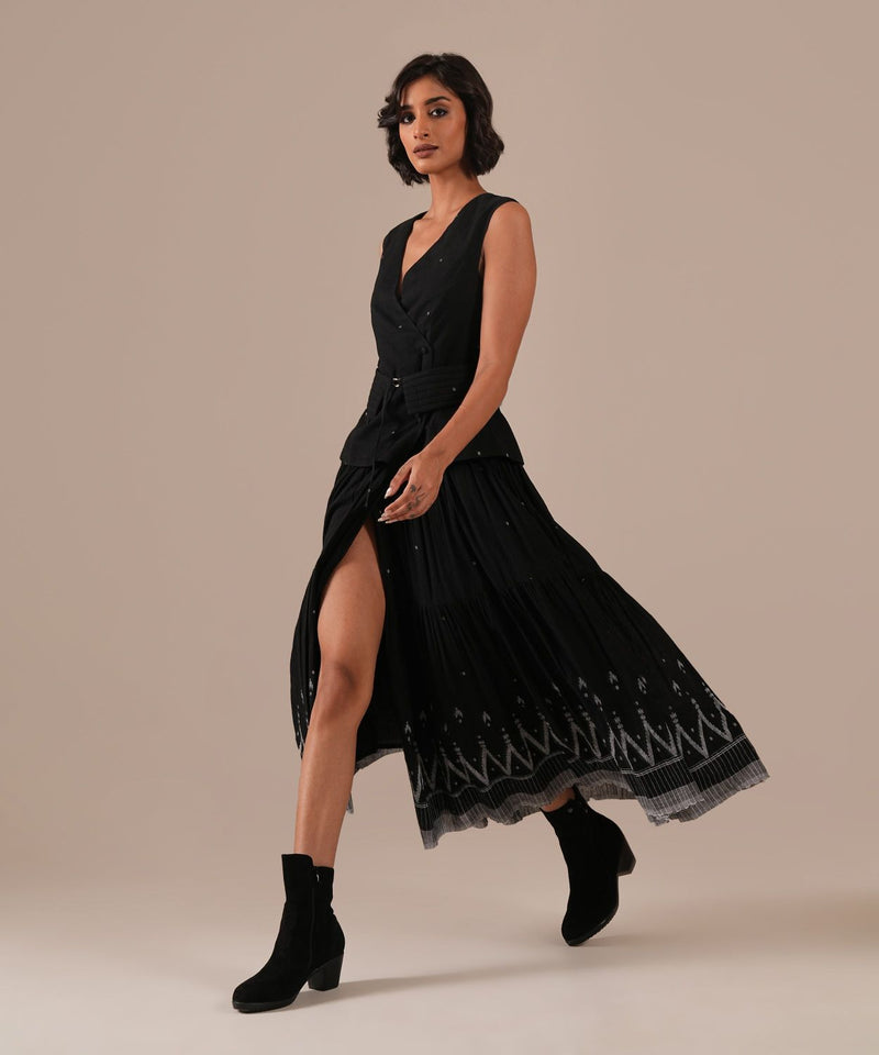 MIDNIGHT SKY DRESS silk Buy MIDNIGHT SKY DRESS from C&W | Dresses for Women by Indigo Dreams in black color for women in Singapore
