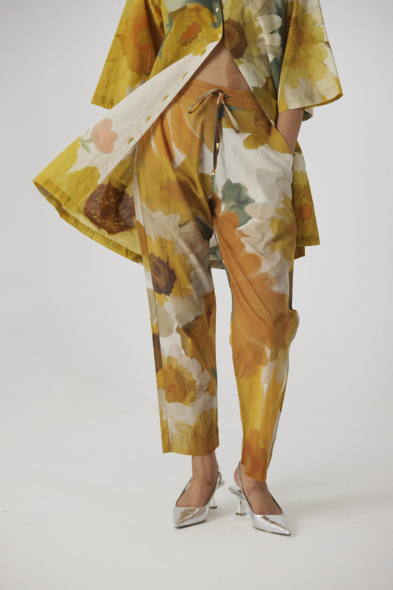 MIMOSA SHORT COTTON KURTA SET cotton by Yam in yellow color for women in Singapore