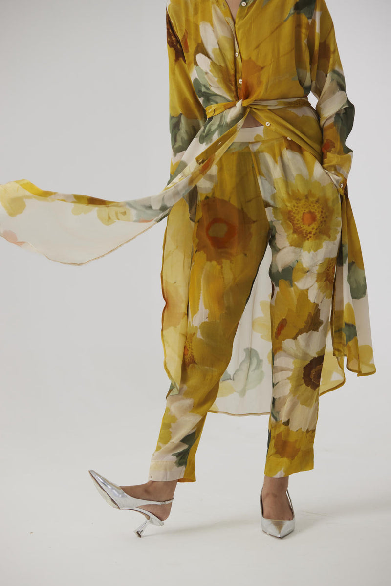 MIMOSA WRAP KURTA SET by Yam in yellow color for women in Singapore