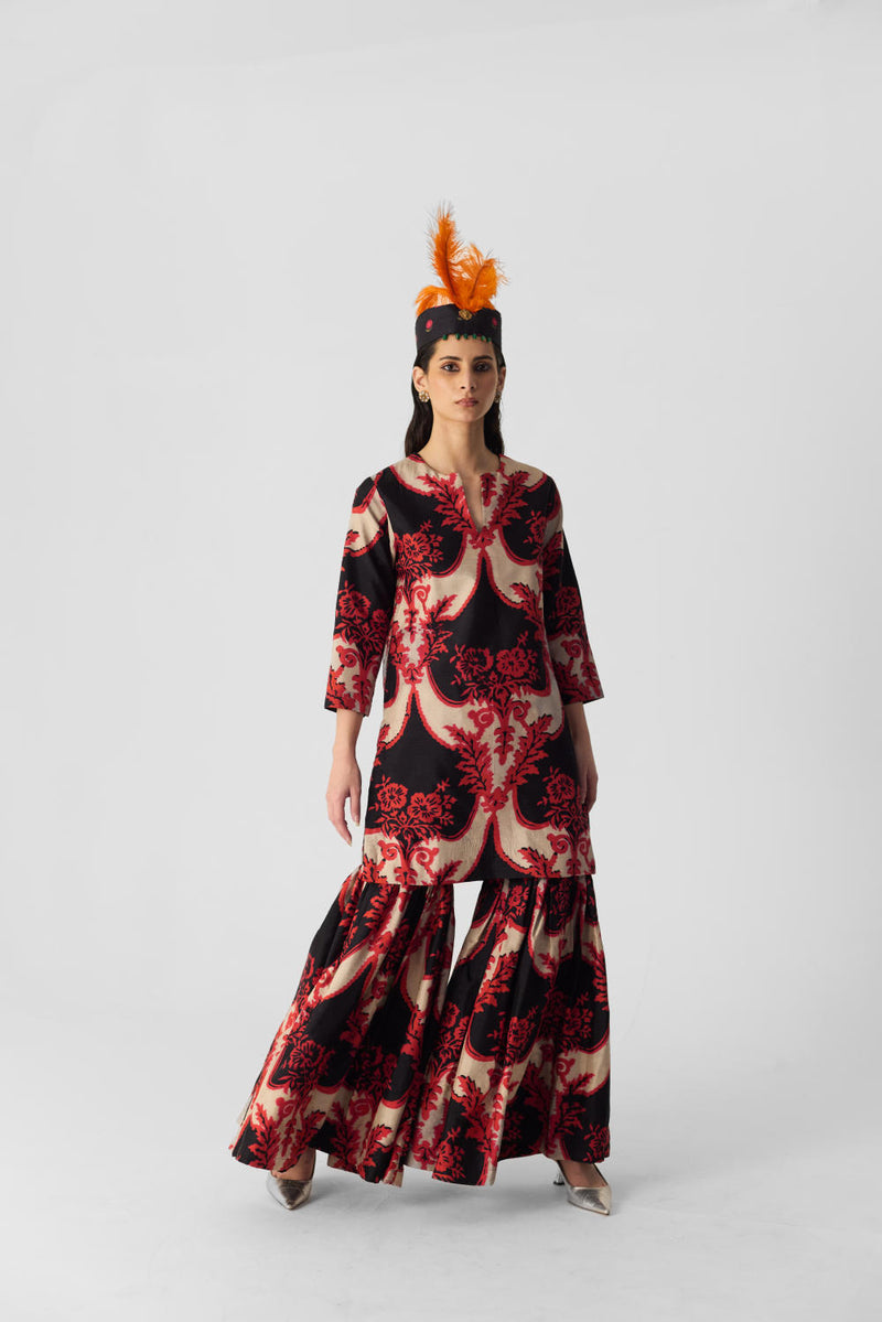 MOLI SHARARA SET silk by Yam in multi color for women in Singapore