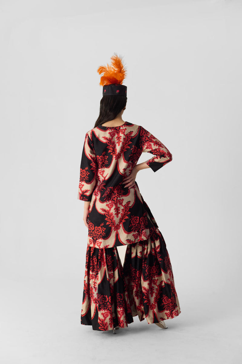 MOLI SHARARA SET silk by Yam in multi color for women in Singapore