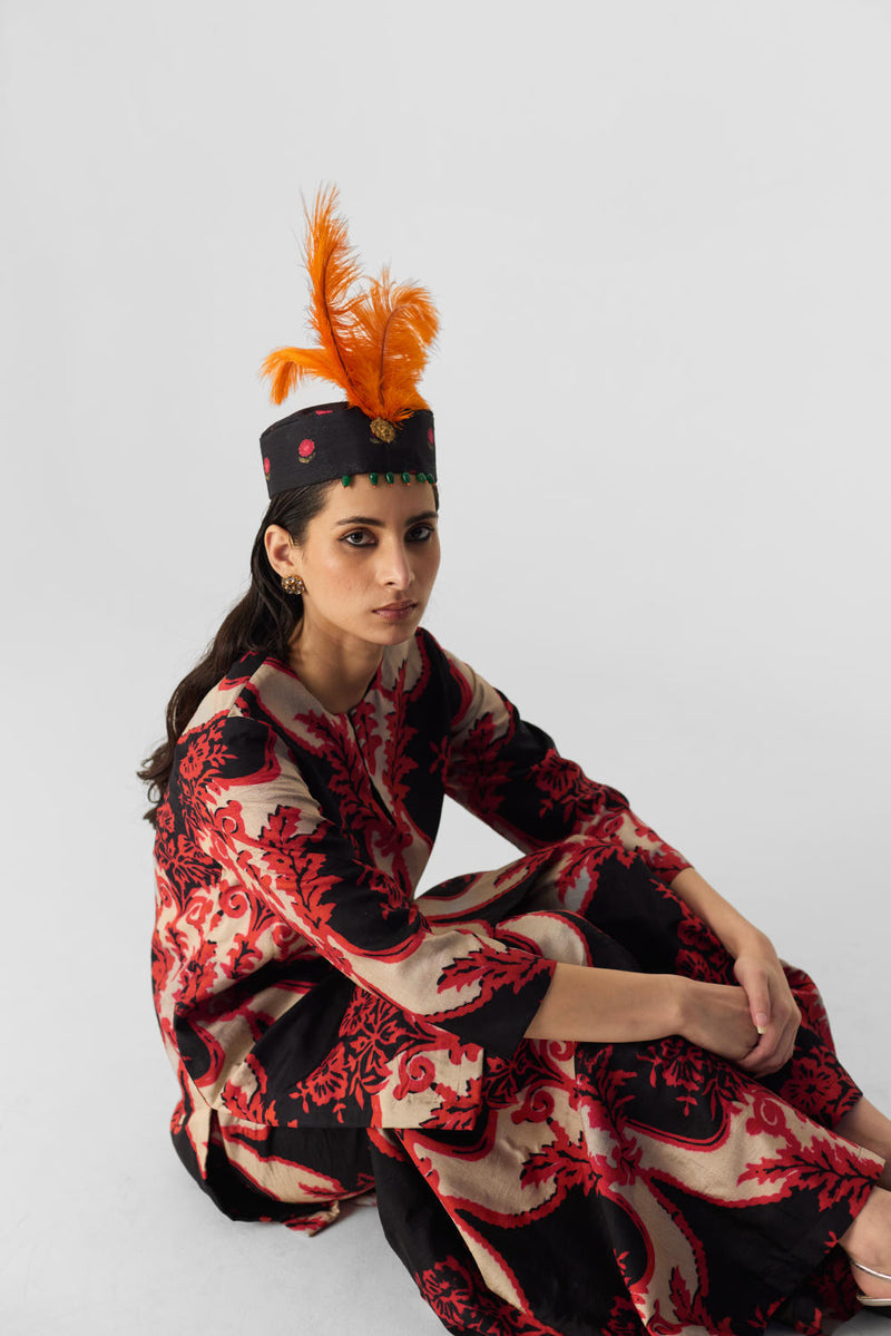 MOLI SHARARA SET silk by Yam in multi color for women in Singapore