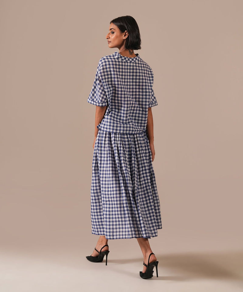 MOONLIT WAVE DRESS 100% cotton Buy MOONLIT WAVE DRESS from C&W | Dresses for Women by Indigo Dreams in blue color for women in Singapore
