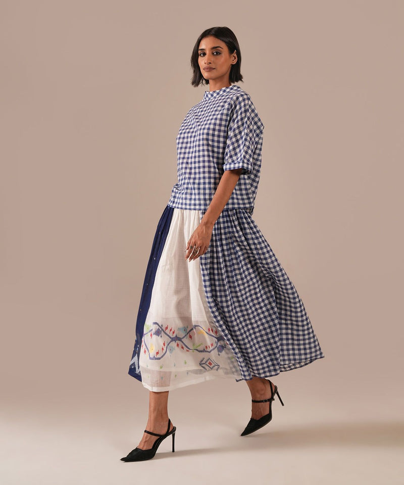 MOONLIT WAVE DRESS 100% cotton Buy MOONLIT WAVE DRESS from C&W | Dresses for Women by Indigo Dreams in blue color for women in Singapore