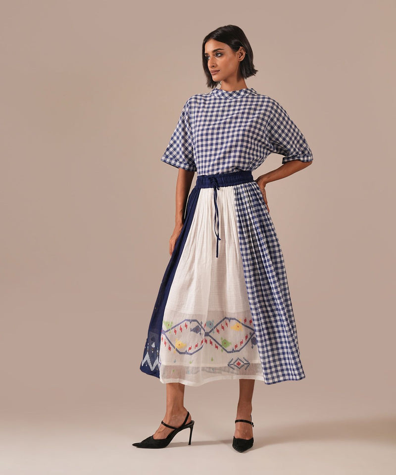 MOONLIT WAVE DRESS 100% cotton Buy MOONLIT WAVE DRESS from C&W | Dresses for Women by Indigo Dreams in blue color for women in Singapore