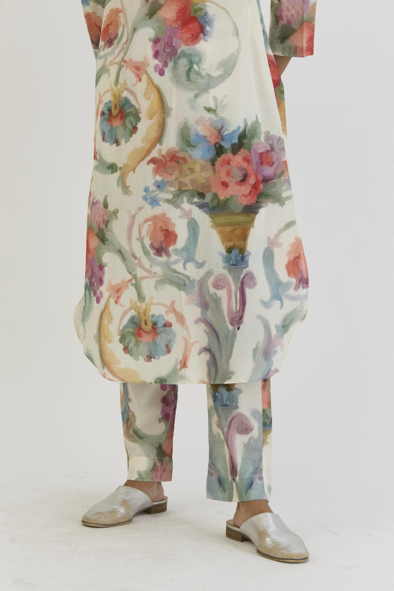 MORELLO LONG KURTA SET cotton by Yam for women in Singapore