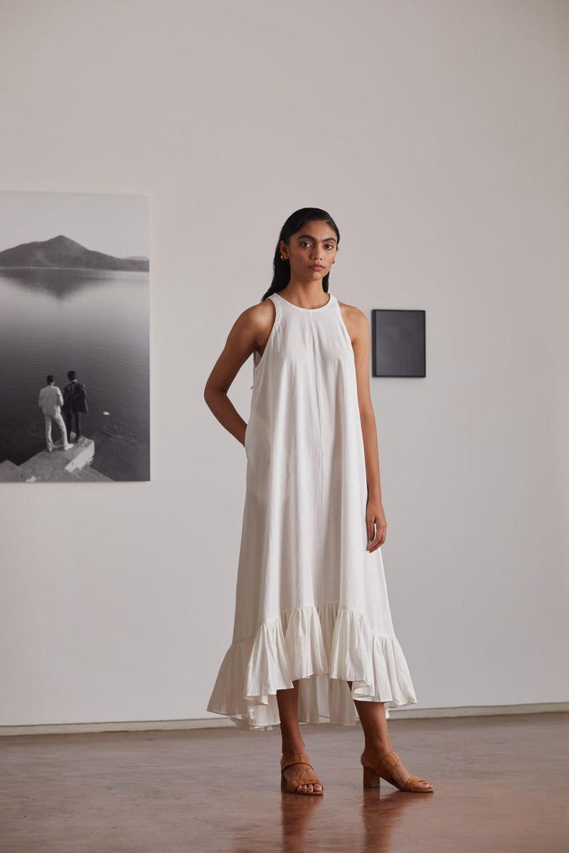 Neal Milk Dress cotton by The Summer House in white color for women in Singapore