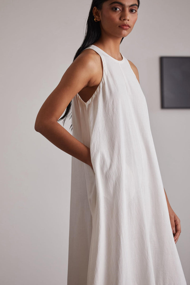 Neal Milk Dress cotton by The Summer House in white color for women in Singapore