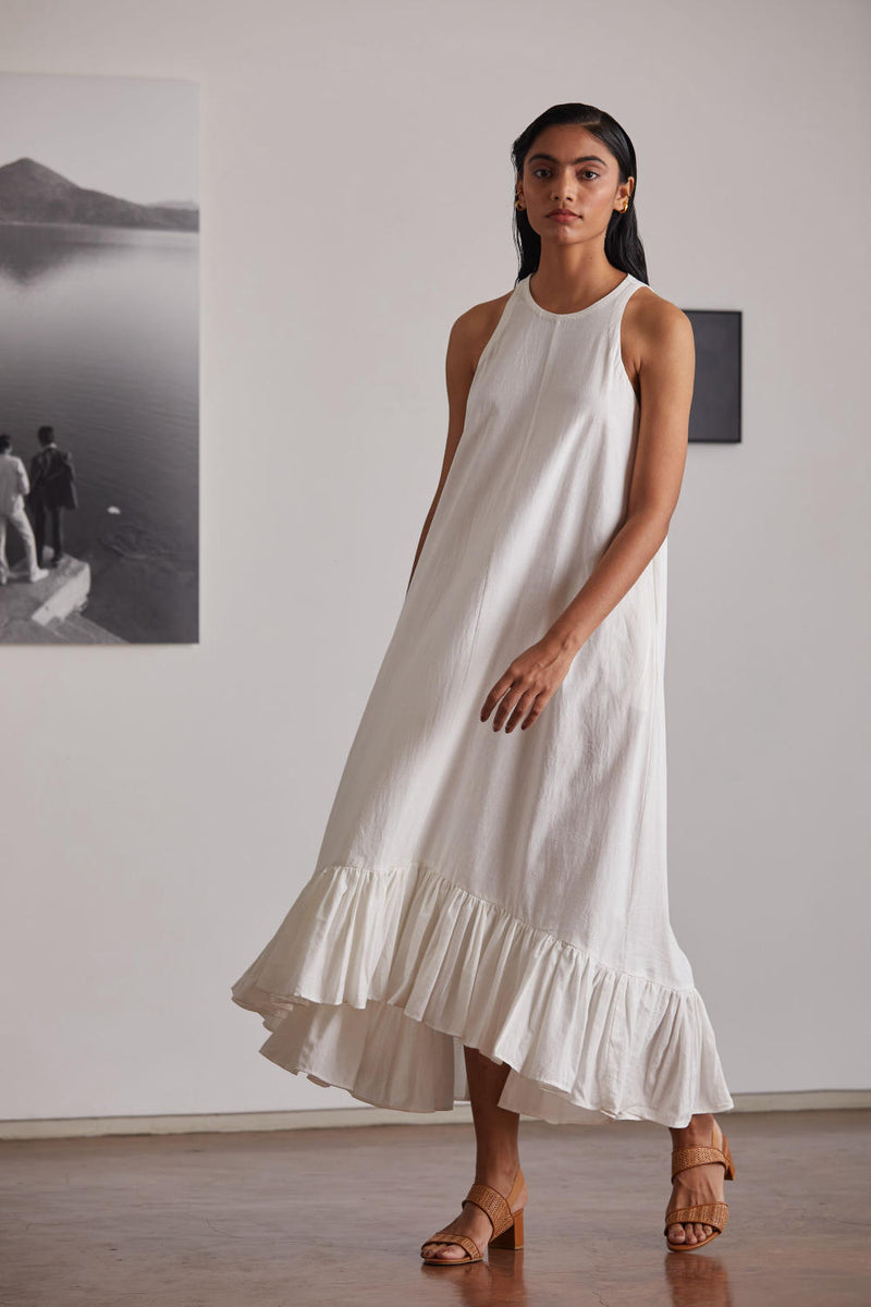 Neal Milk Dress cotton by The Summer House in white color for women in Singapore