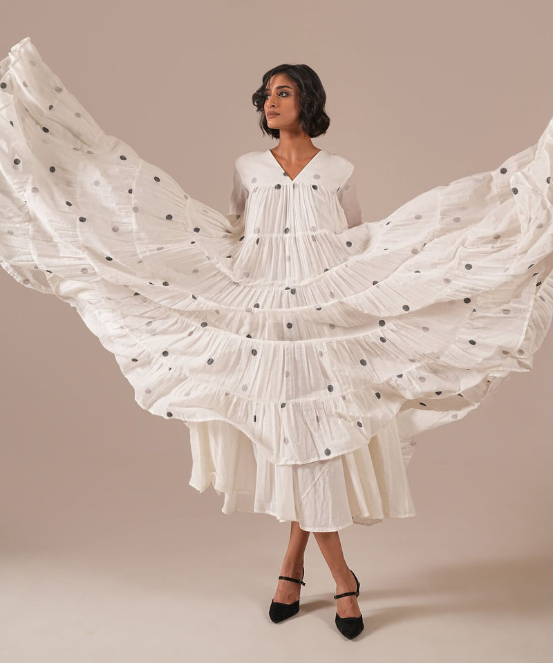 OCEAN DRAPE DRESS 100% cotton Buy OCEAN DRAPE DRESS from C&W | Dresses for Women by Indigo Dreams in white color for women in Singapore