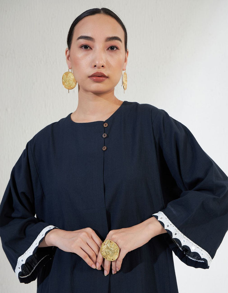 Zoya Set cotton Light Kurta Sets by Aavidi in black color for women in Singapore