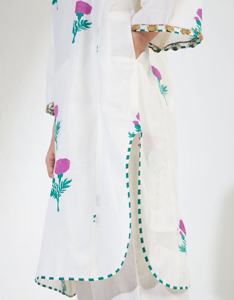 Gulnar Set 3 cotton Light Kurta Sets by Aavidi in white color for women in Singapore